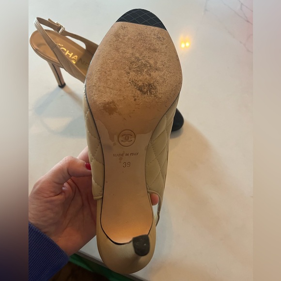 Chanel Quilted Slingback Heels - Picture 3 of 7